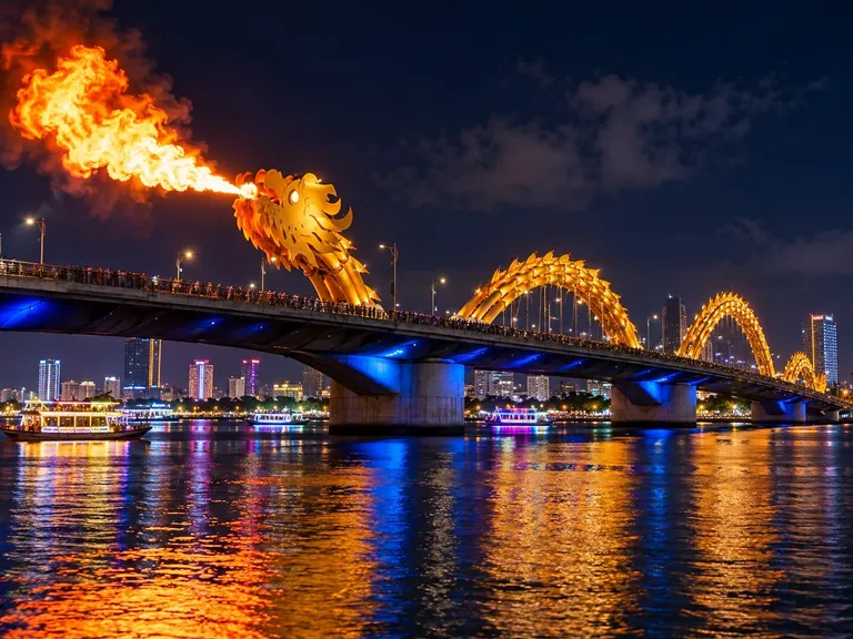 Watching the Dragon Bridge breathe fire